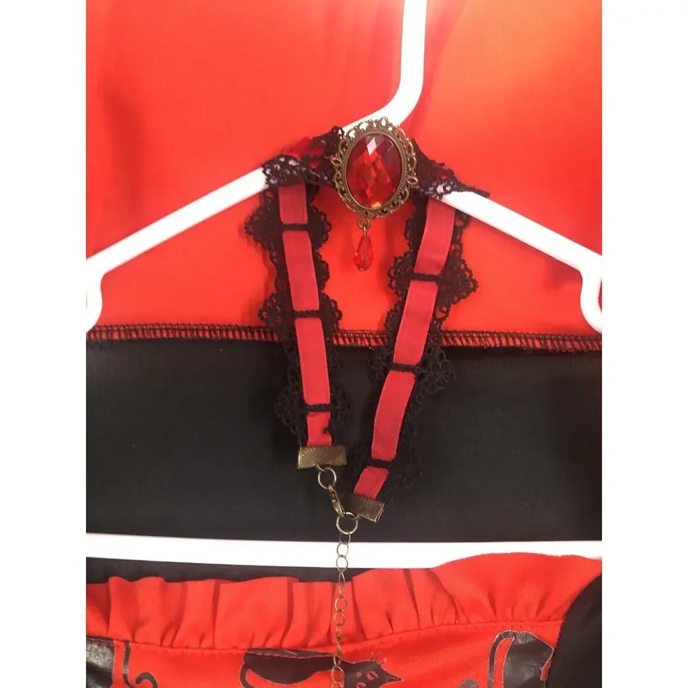 Halloween Vampire Costume for Girls Royal Queen Skirt Halloween Dress Up Sz M